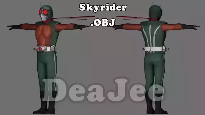 Masked rider Skyrider low poly Low-poly 3D model