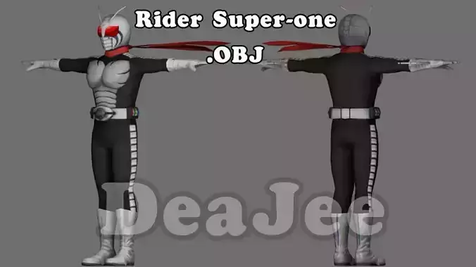 Masked rider Super-one low poly  Low-poly 3D model
