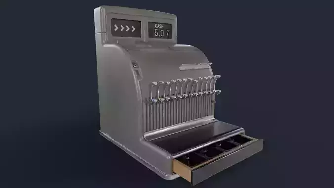 Cash Register - Lowpoly Game Ready 3D Model