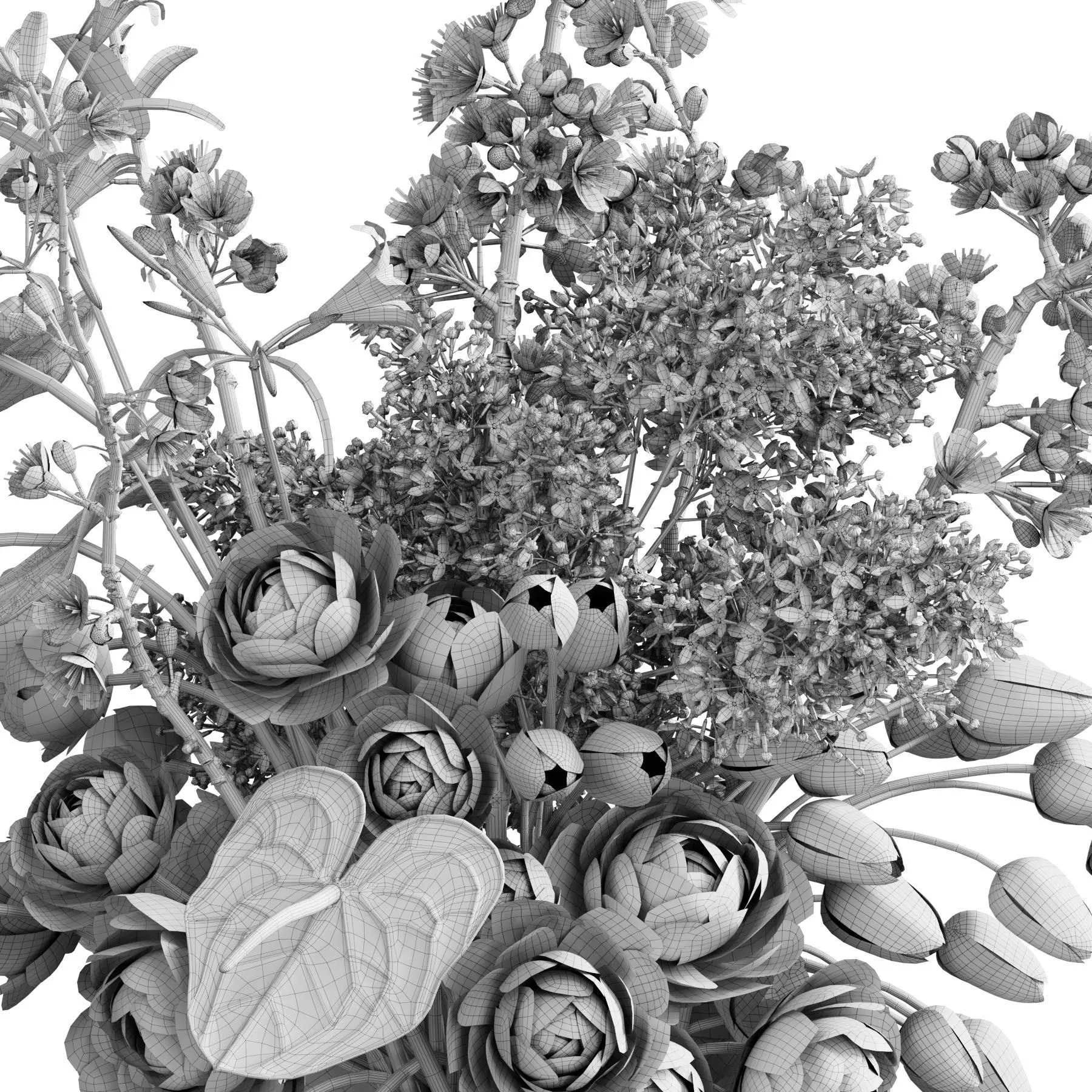 Flower In Vase 90 3D model_5