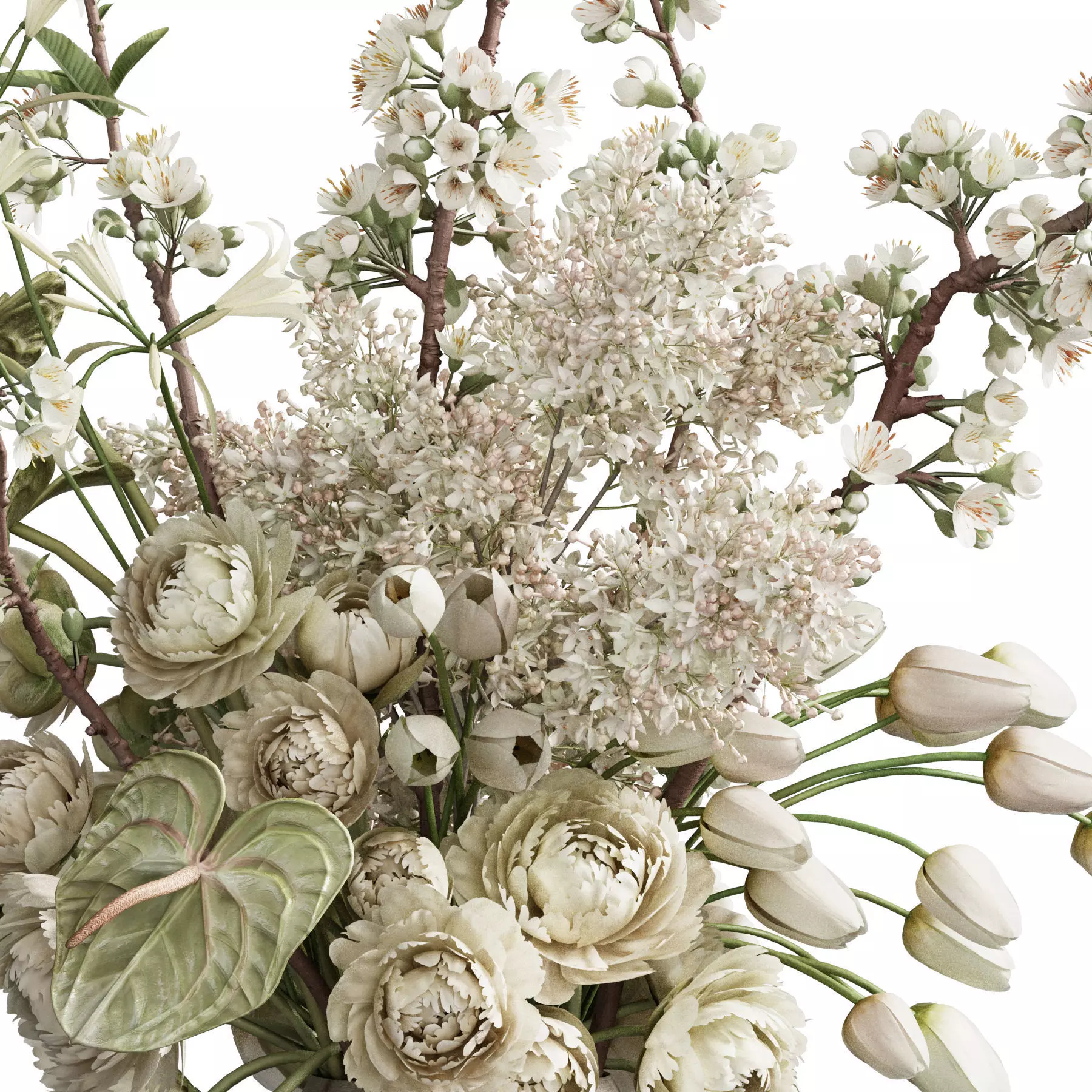 Flower In Vase 90 3D model_4