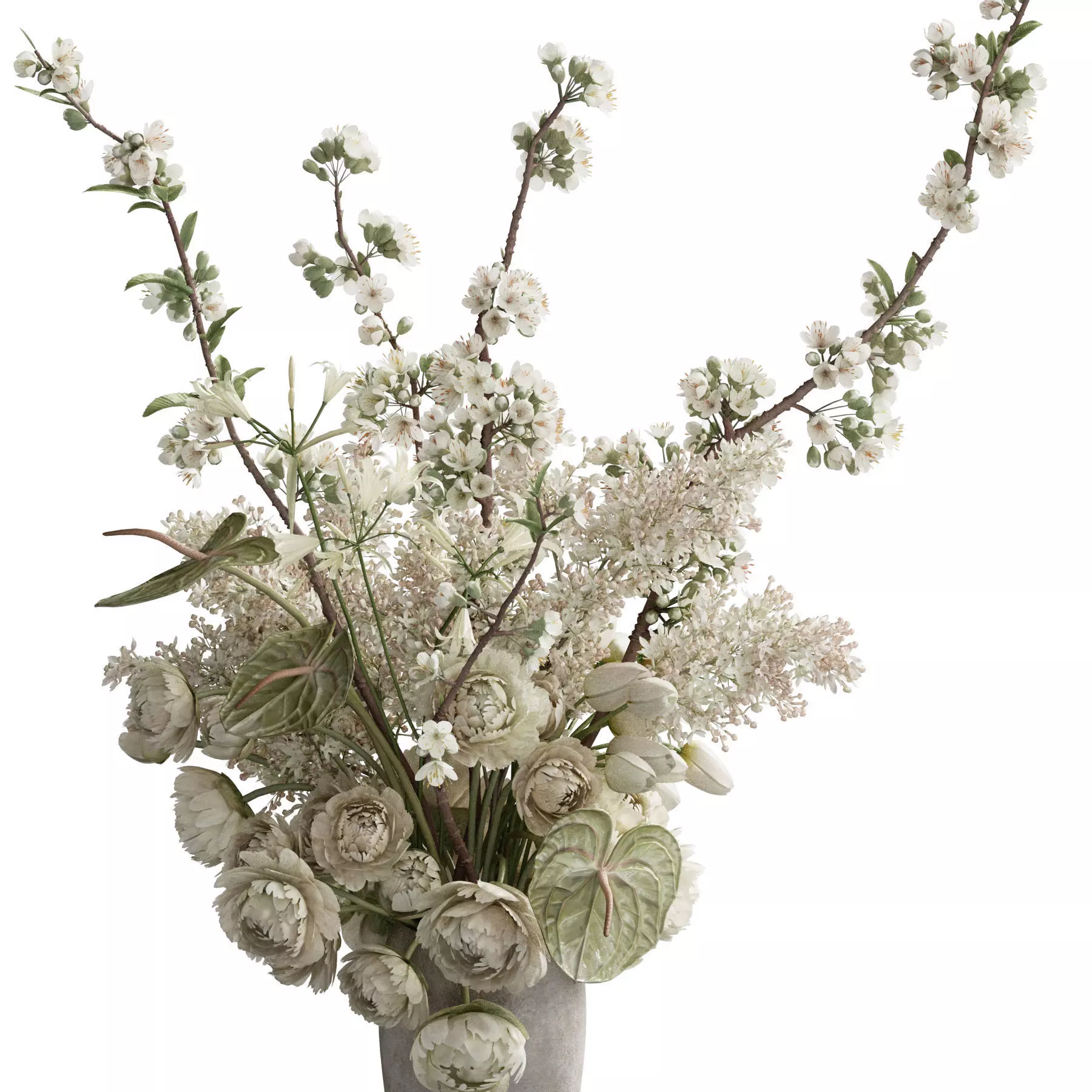 Flower In Vase 90 3D model_2