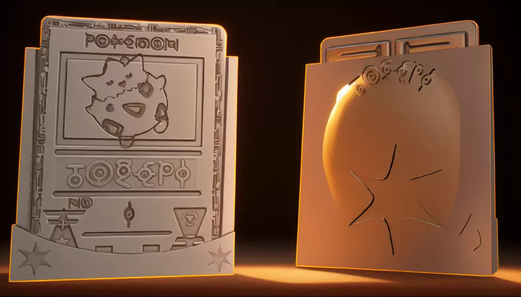 Ancient Togepi 3D Pokemon Card STL with Custom Display Stand 3D print model