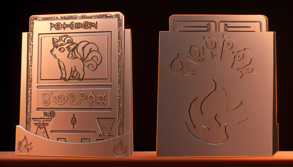 Ancient Vulpix 3D Pokemon Card STL with Custom Display Stand 3D print model