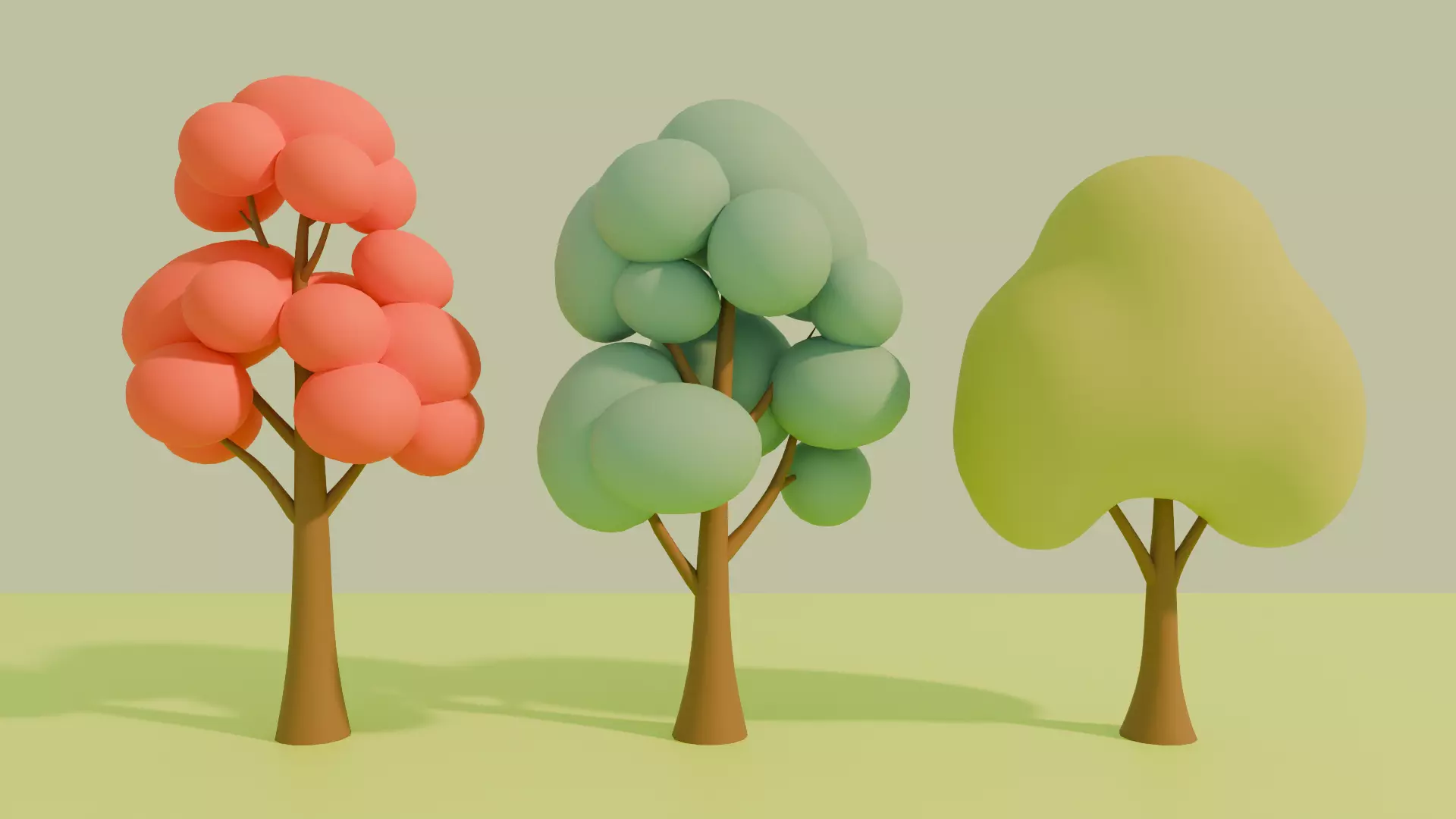 Stylized Cartoon Nature Asset Pack 3D Model Collection_4