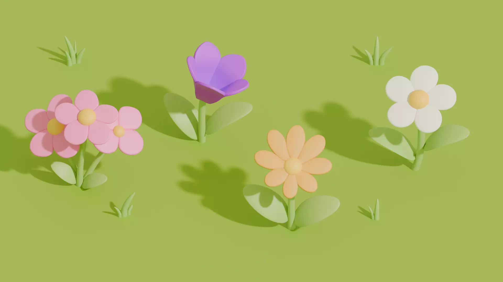 Stylized Cartoon Nature Asset Pack 3D Model Collection_8