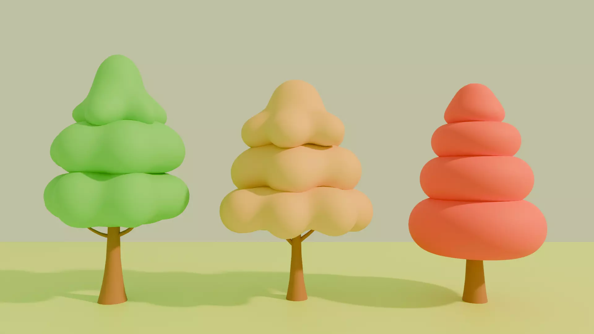 Stylized Cartoon Nature Asset Pack 3D Model Collection_5