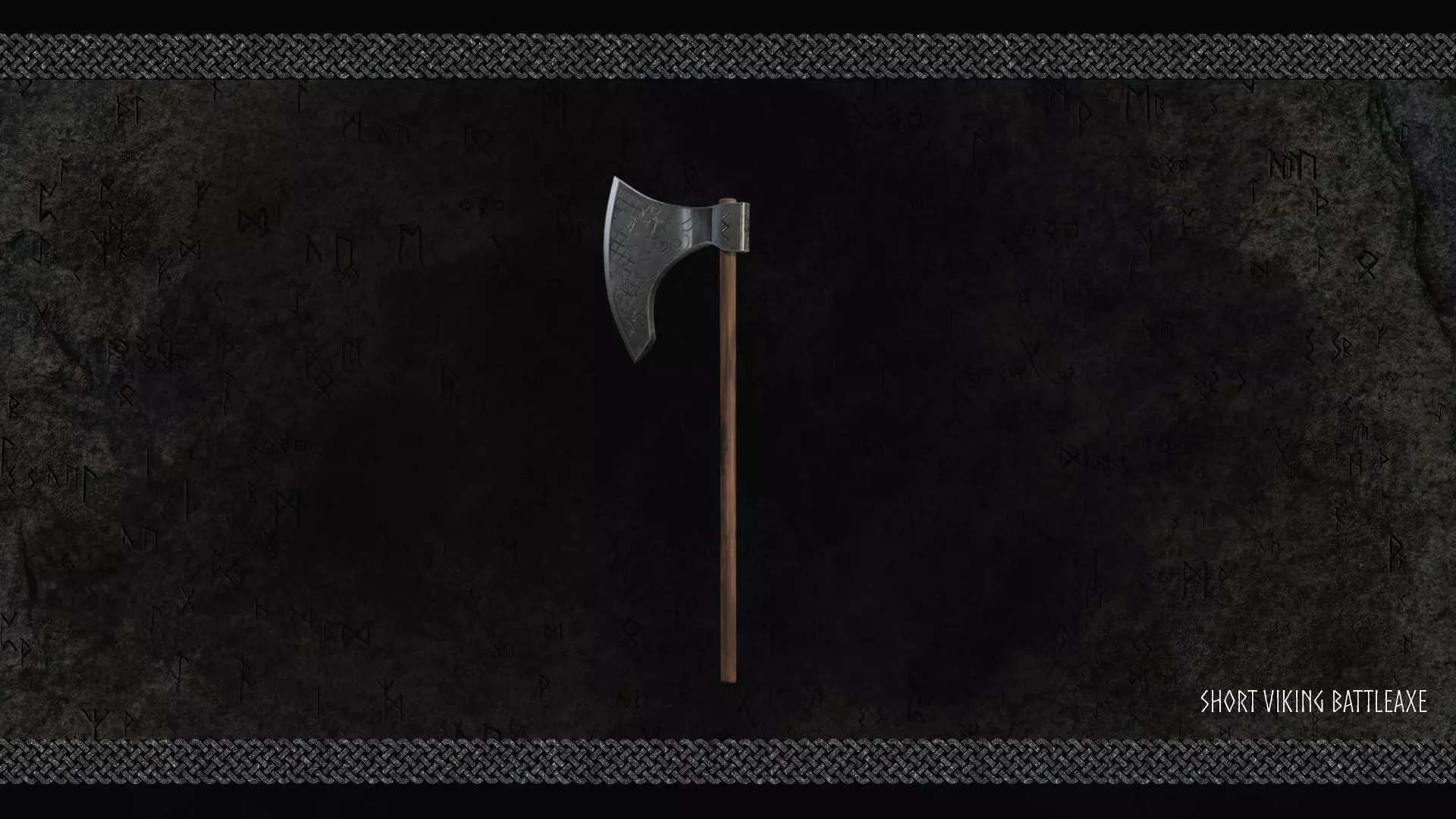 Short Viking Battleaxe Low-poly 3D model_3