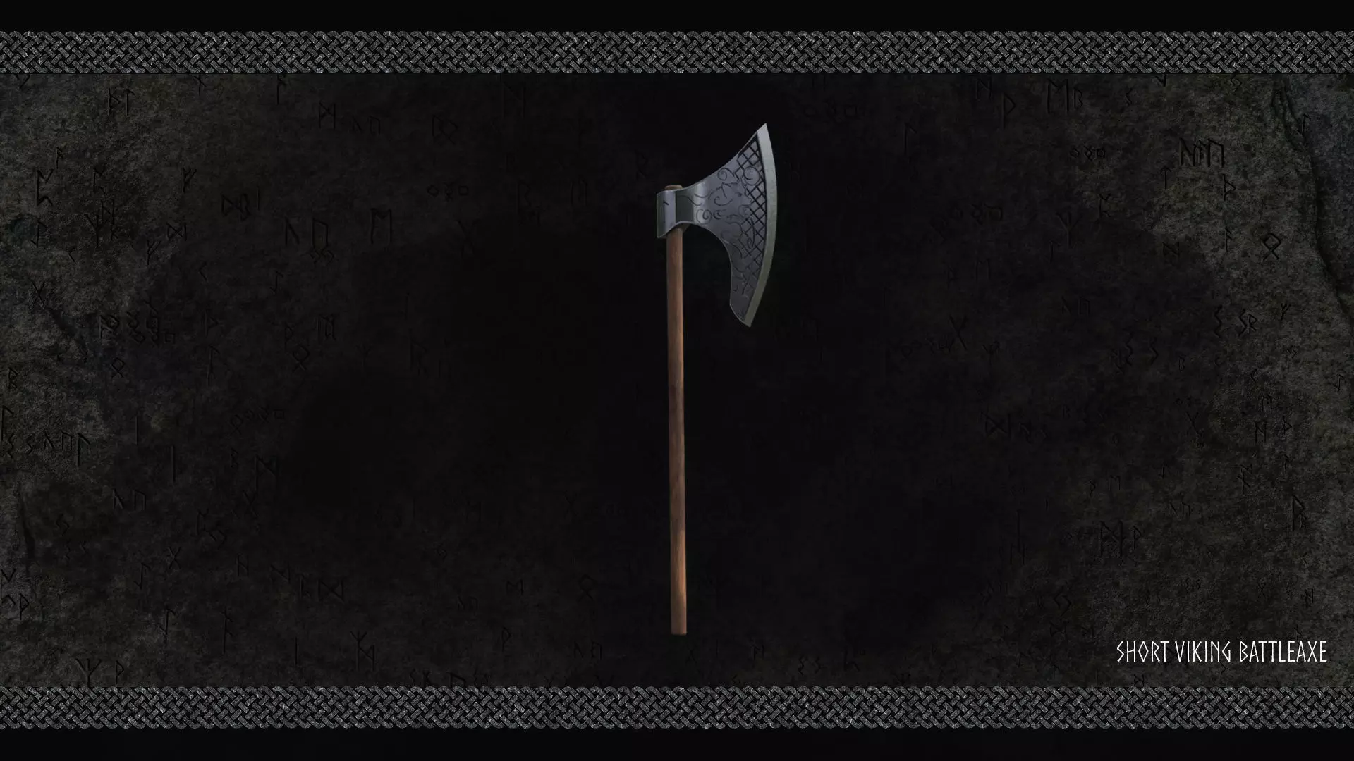 Short Viking Battleaxe Low-poly 3D model_1