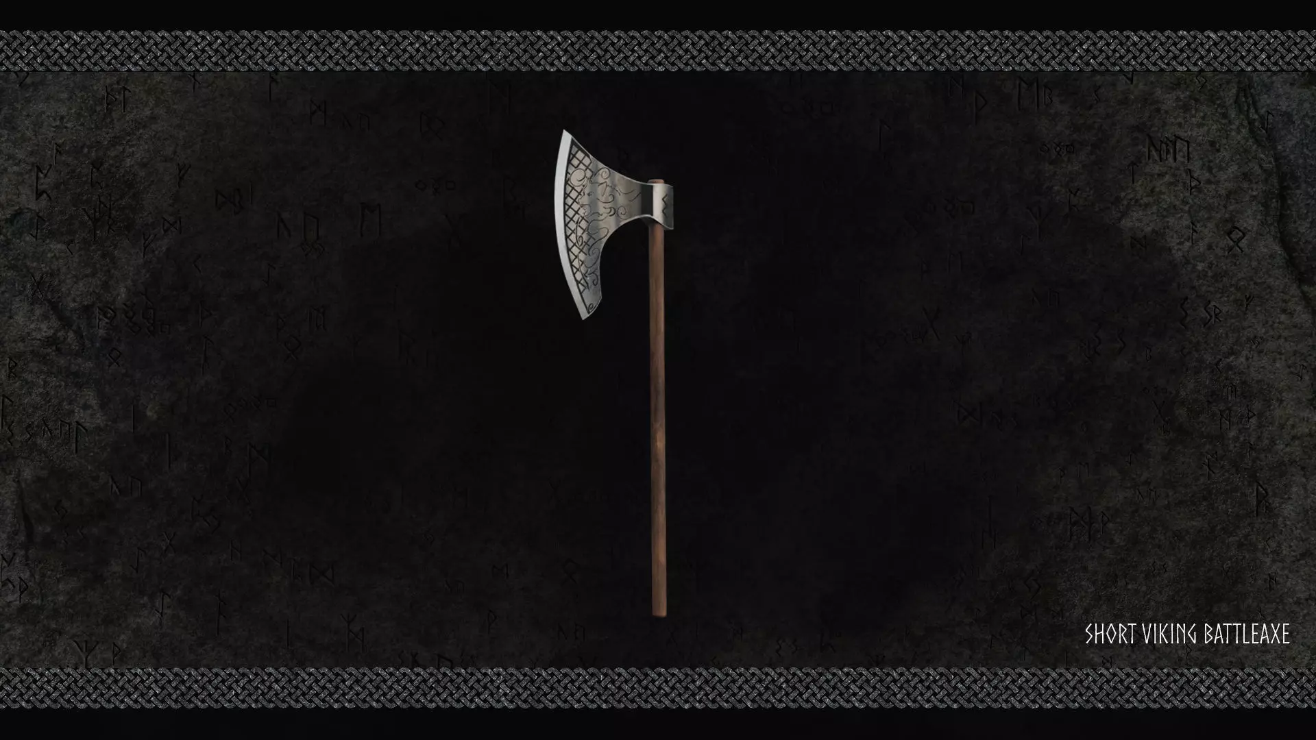 Short Viking Battleaxe Low-poly 3D model_2