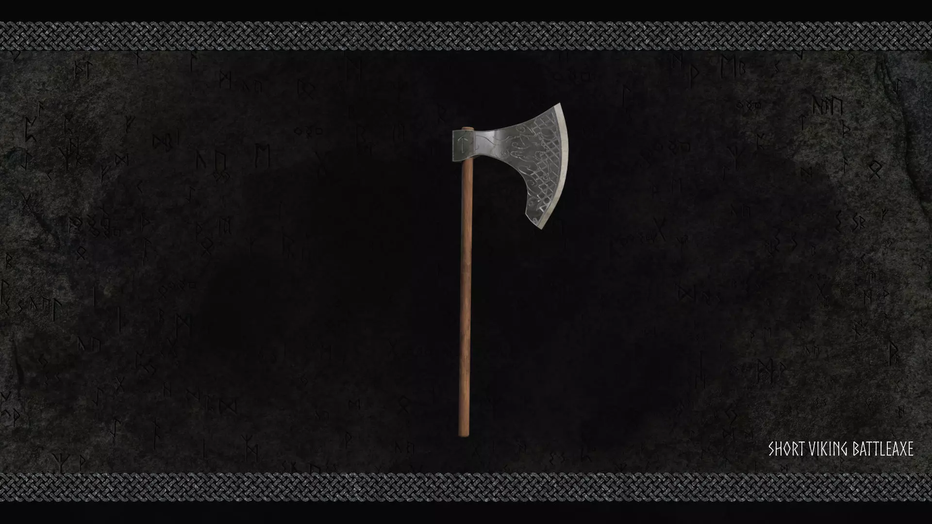 Short Viking Battleaxe Low-poly 3D model_5