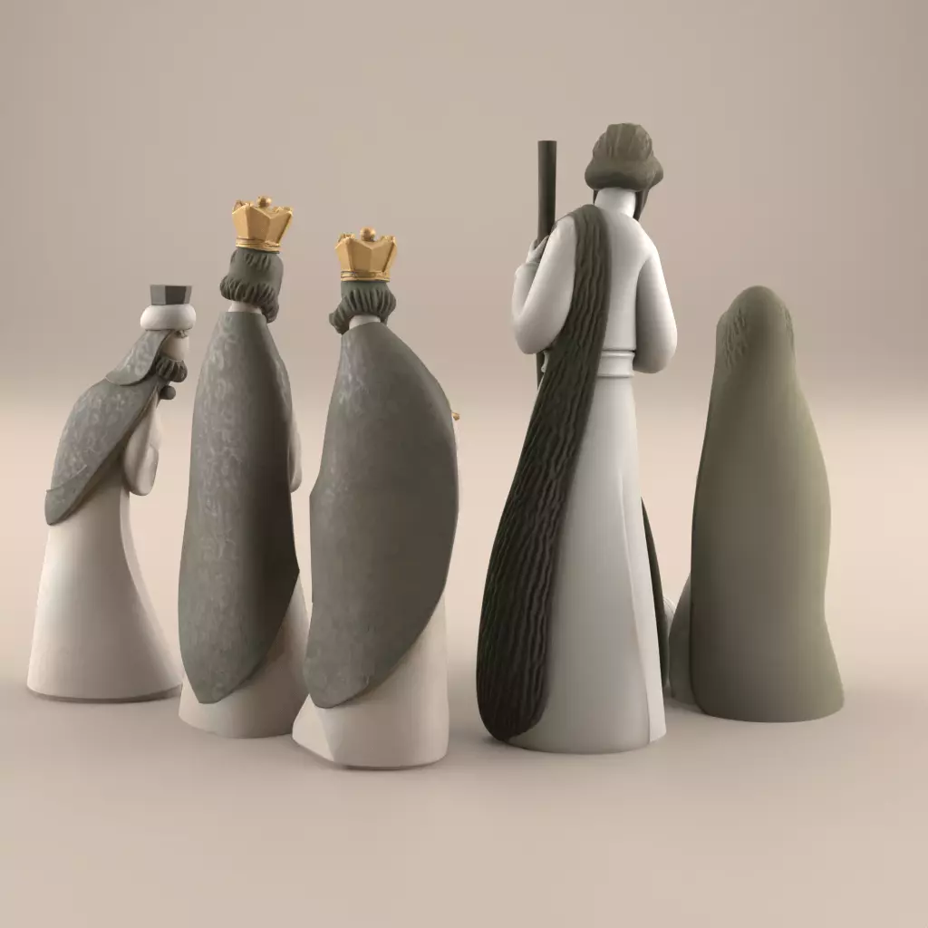 Modern Nativity Set STL File Christmas Decor 3D Print 3D print model_2