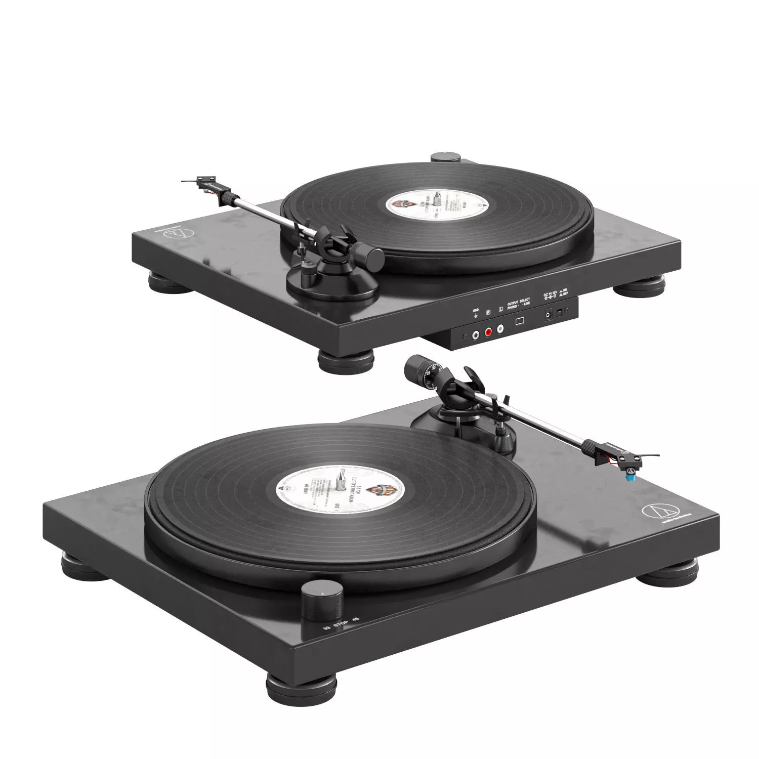 Vinyl Player Audio Technica with Speakers Sony 3D model_1