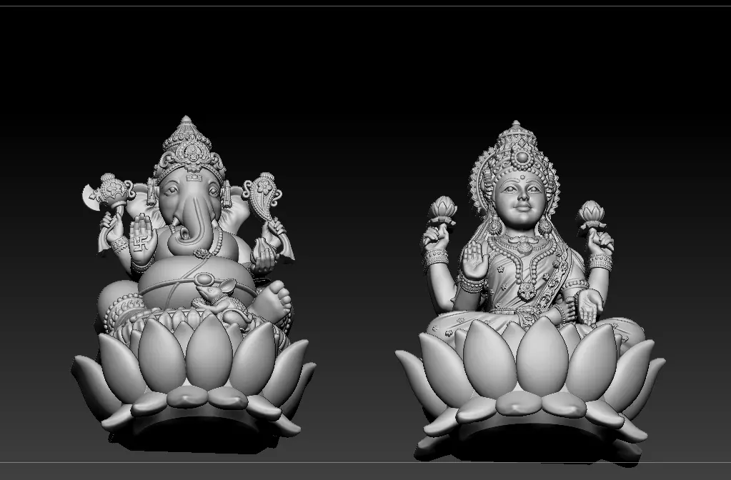 Lakshmi Ganesh set3 Artwork 3D print model_31