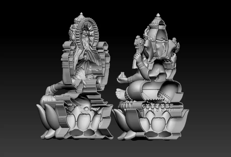 Lakshmi Ganesh set3 Artwork 3D print model_23