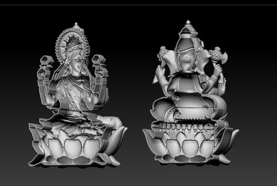 Lakshmi Ganesh set3 Artwork 3D print model_24
