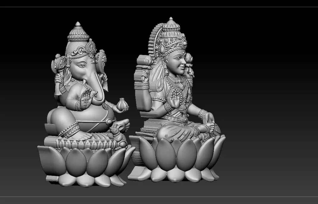 Lakshmi Ganesh set3 Artwork 3D print model_7