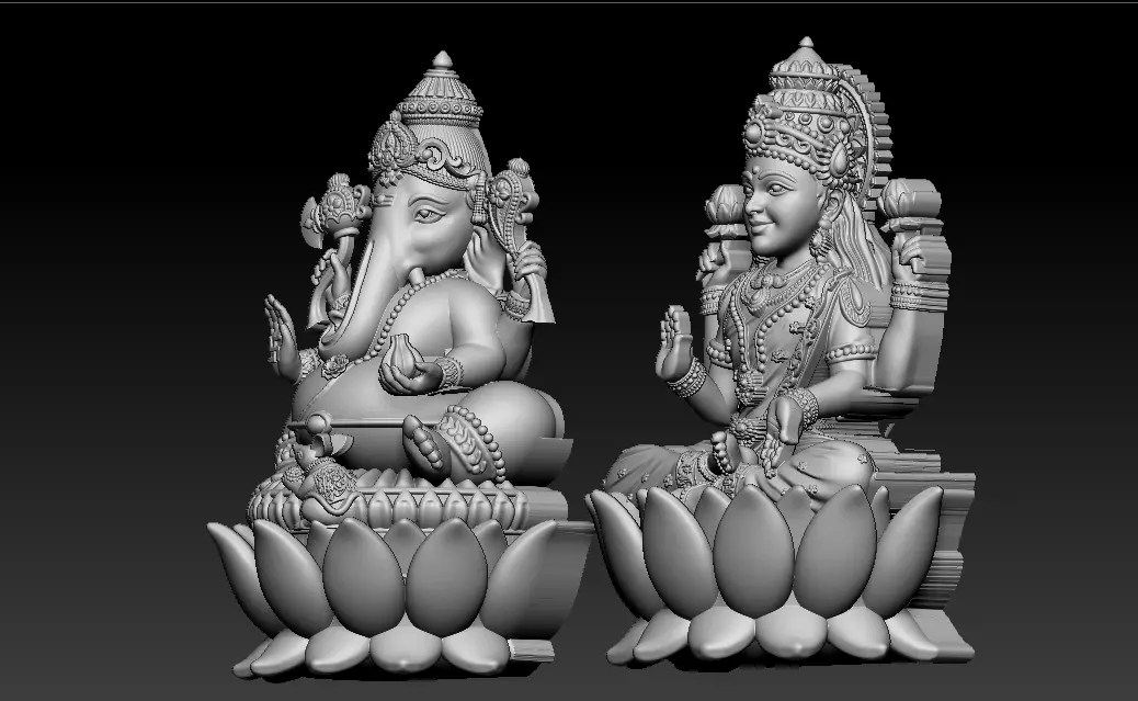 Lakshmi Ganesh set3 Artwork 3D print model_18
