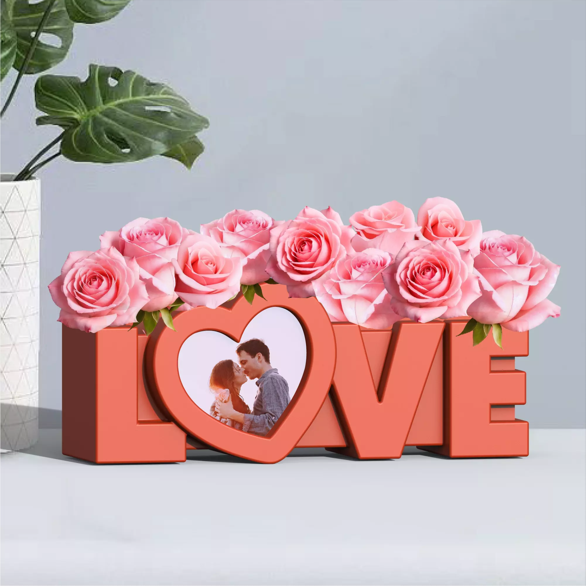 Love Frame Planter  Heart Shape Frame  for Valentines Day Gift 3D print model_4