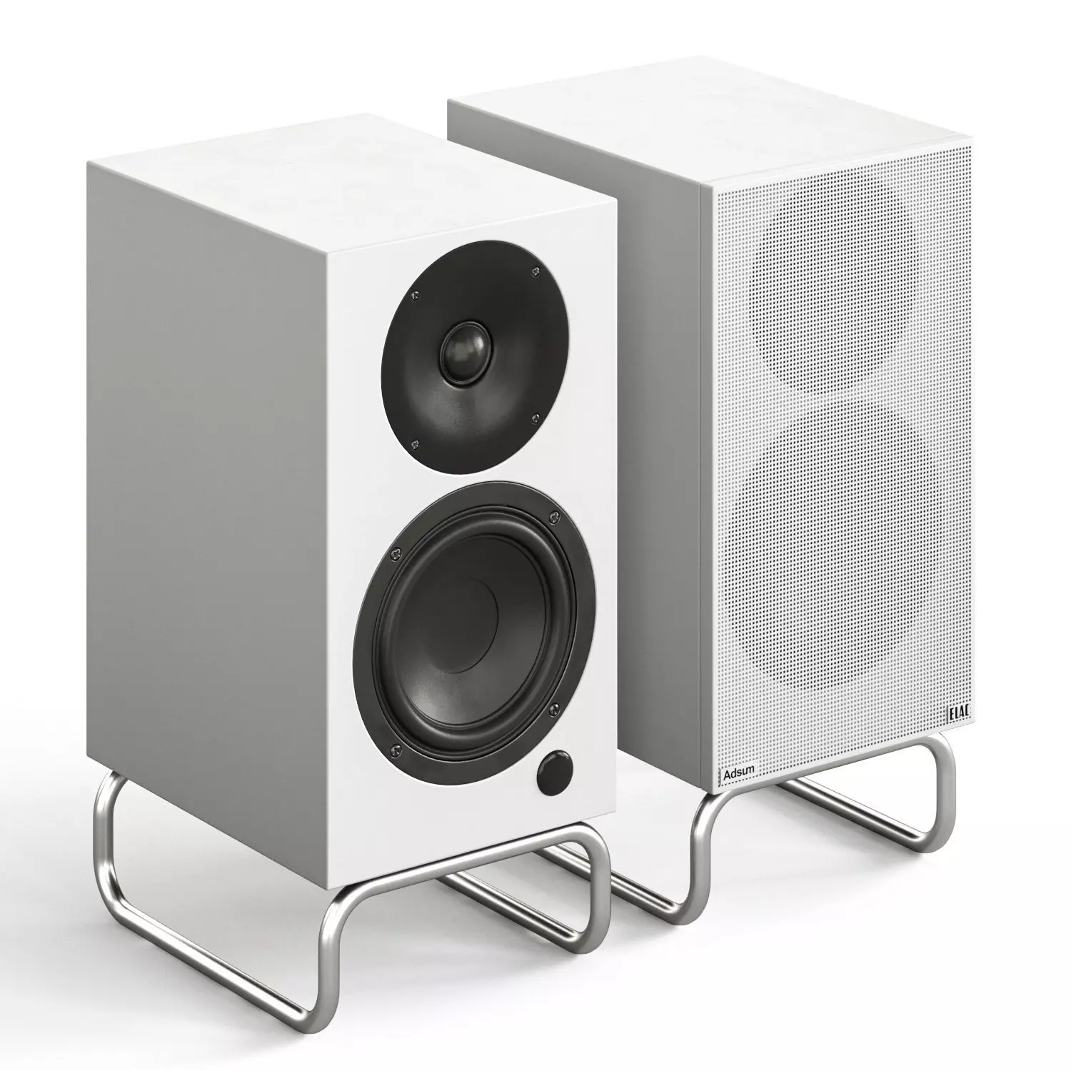 Vinyl player ELAC turntable with speakers and records 3D model_3