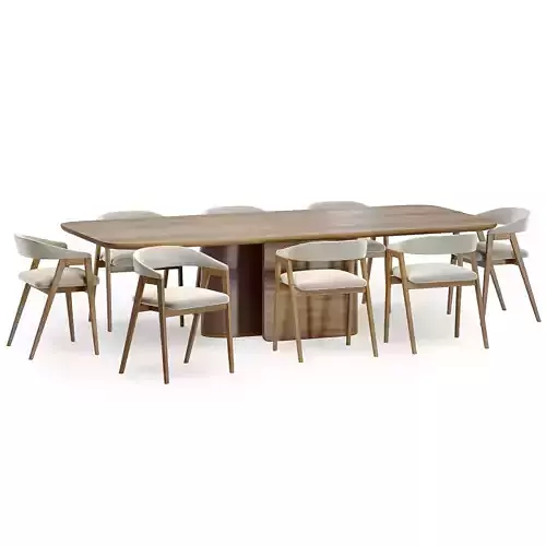 trevor chair with echo table 3D model
