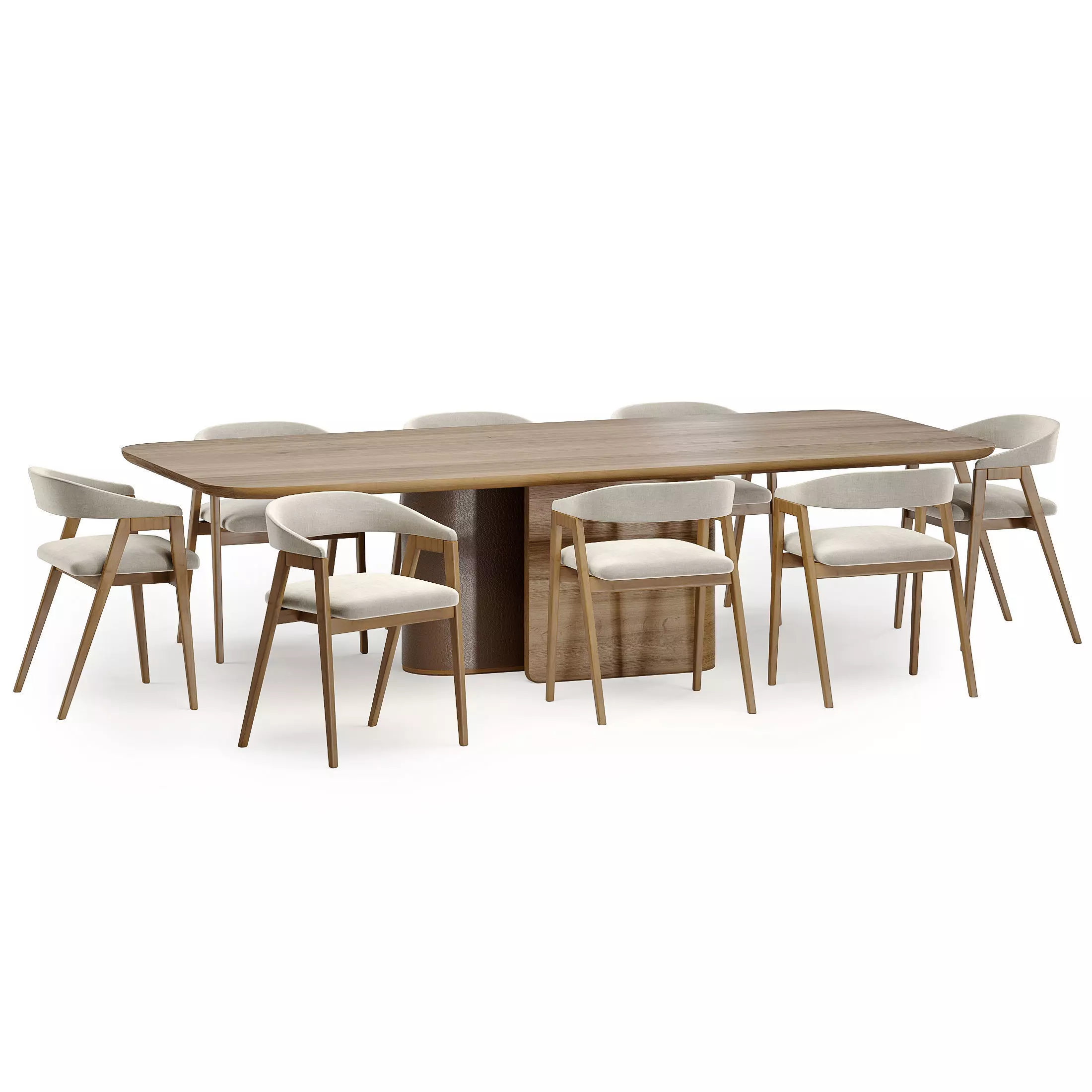 trevor chair with echo table 3D model_0