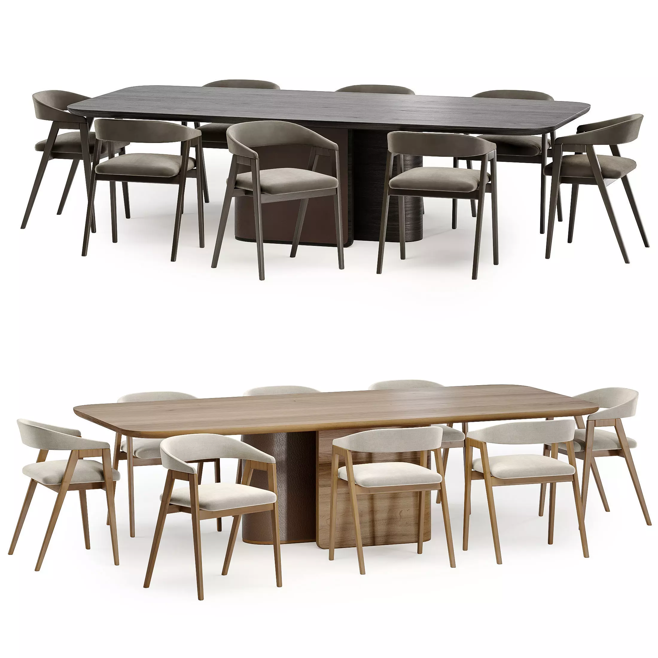 trevor chair with echo table 3D model_2