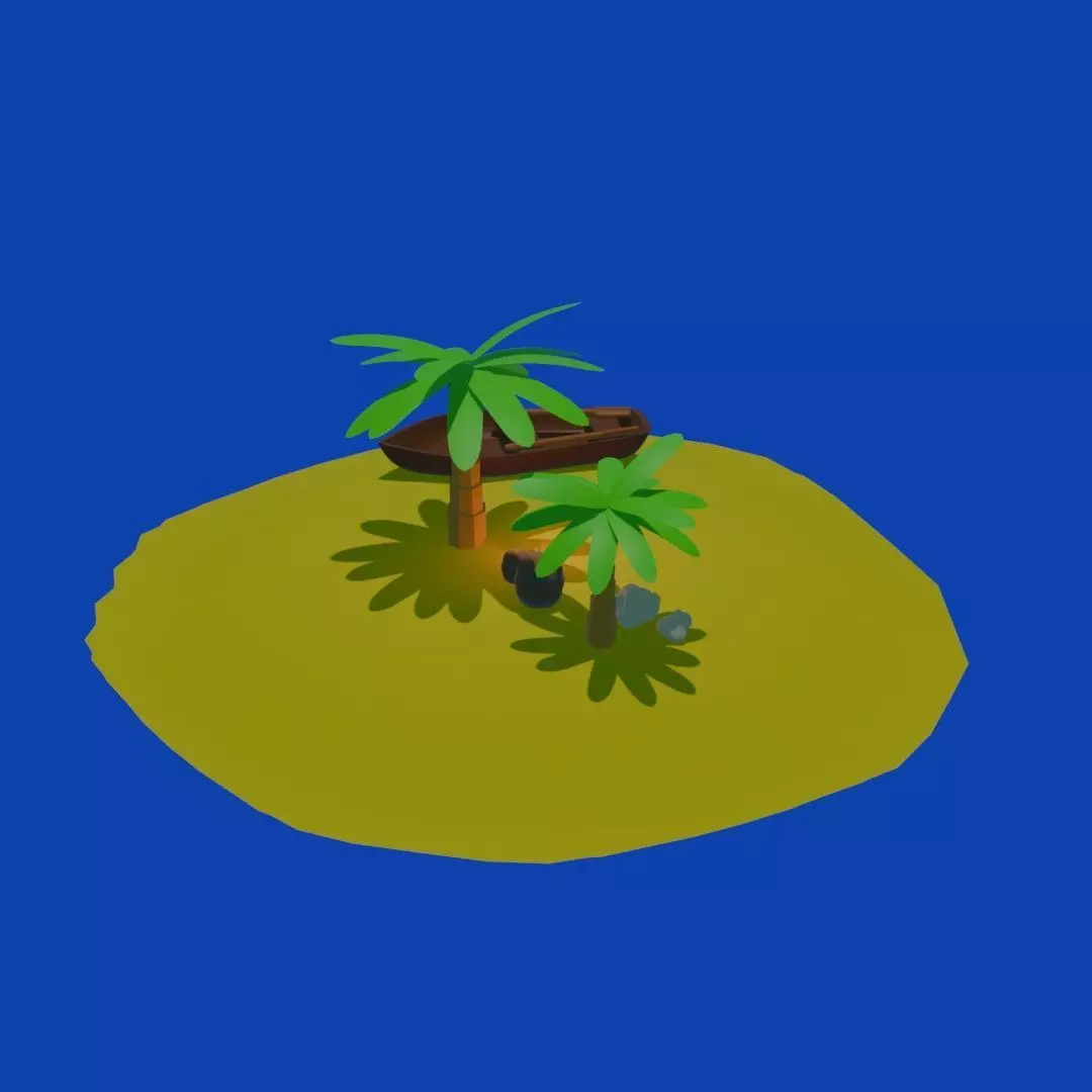 Low Poly Tropical Island Pack Low-poly 3D model_1