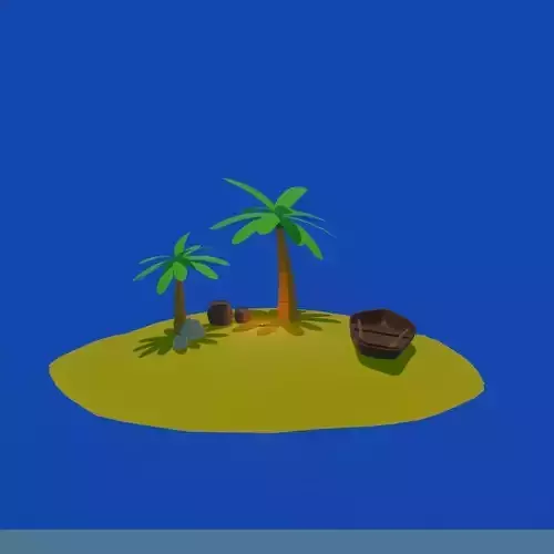 Low Poly Tropical Island Pack Low-poly 3D model