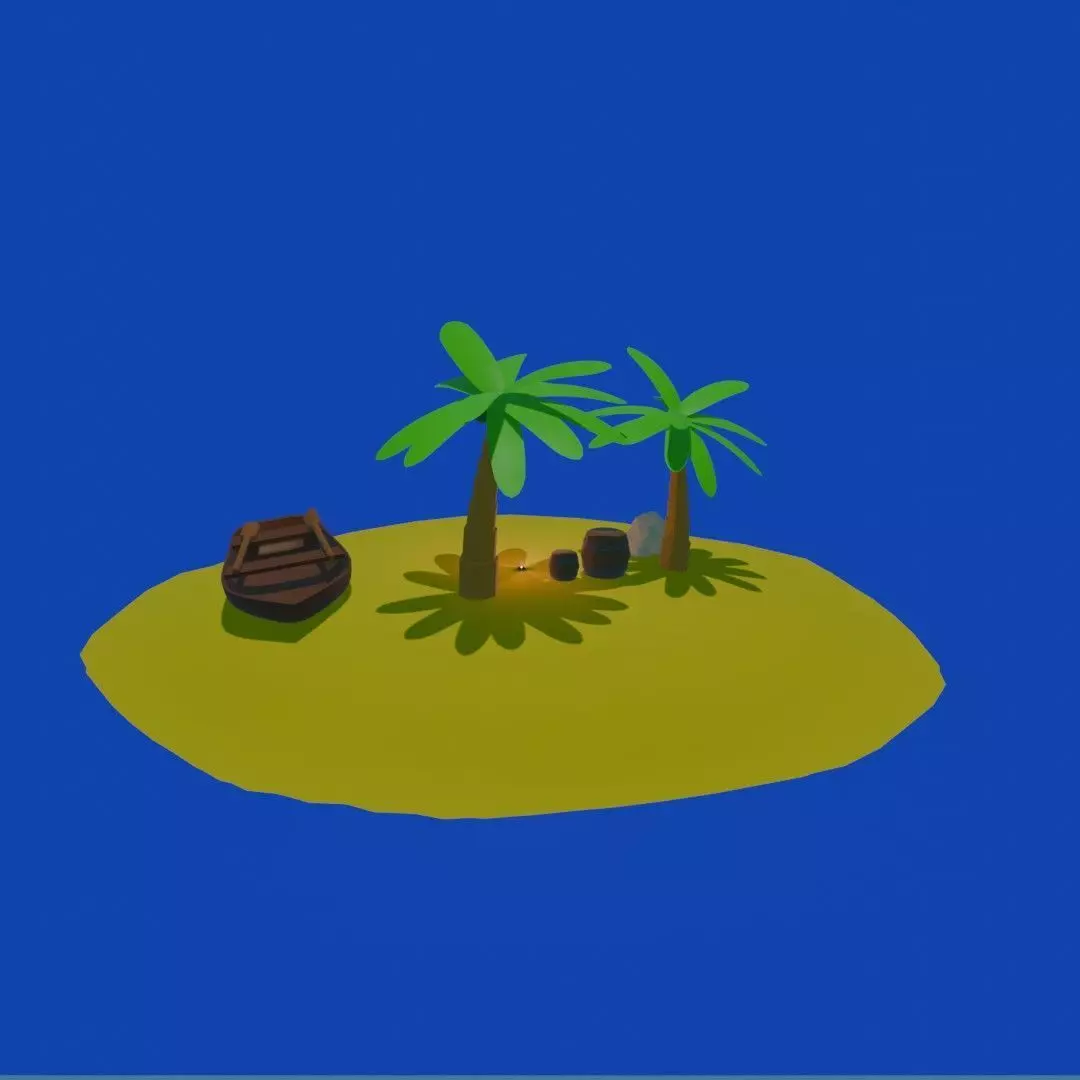Low Poly Tropical Island Pack Low-poly 3D model_2