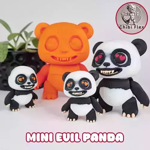Flexi Mini Evil Panda Print In Place No Supports