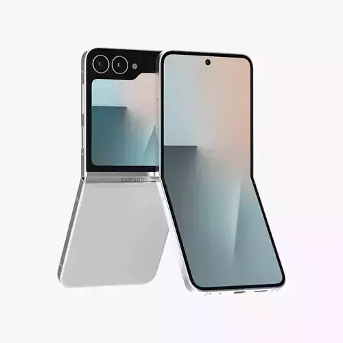 Samsung Galaxy Z Flip 7 FE White Low-poly 3D model