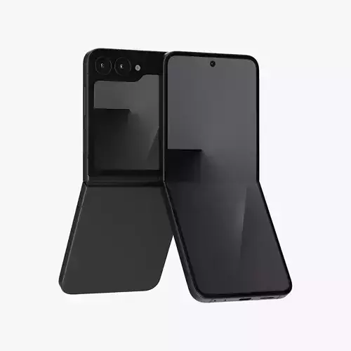 Samsung Galaxy Z Flip 7 FE Black Low-poly 3D model