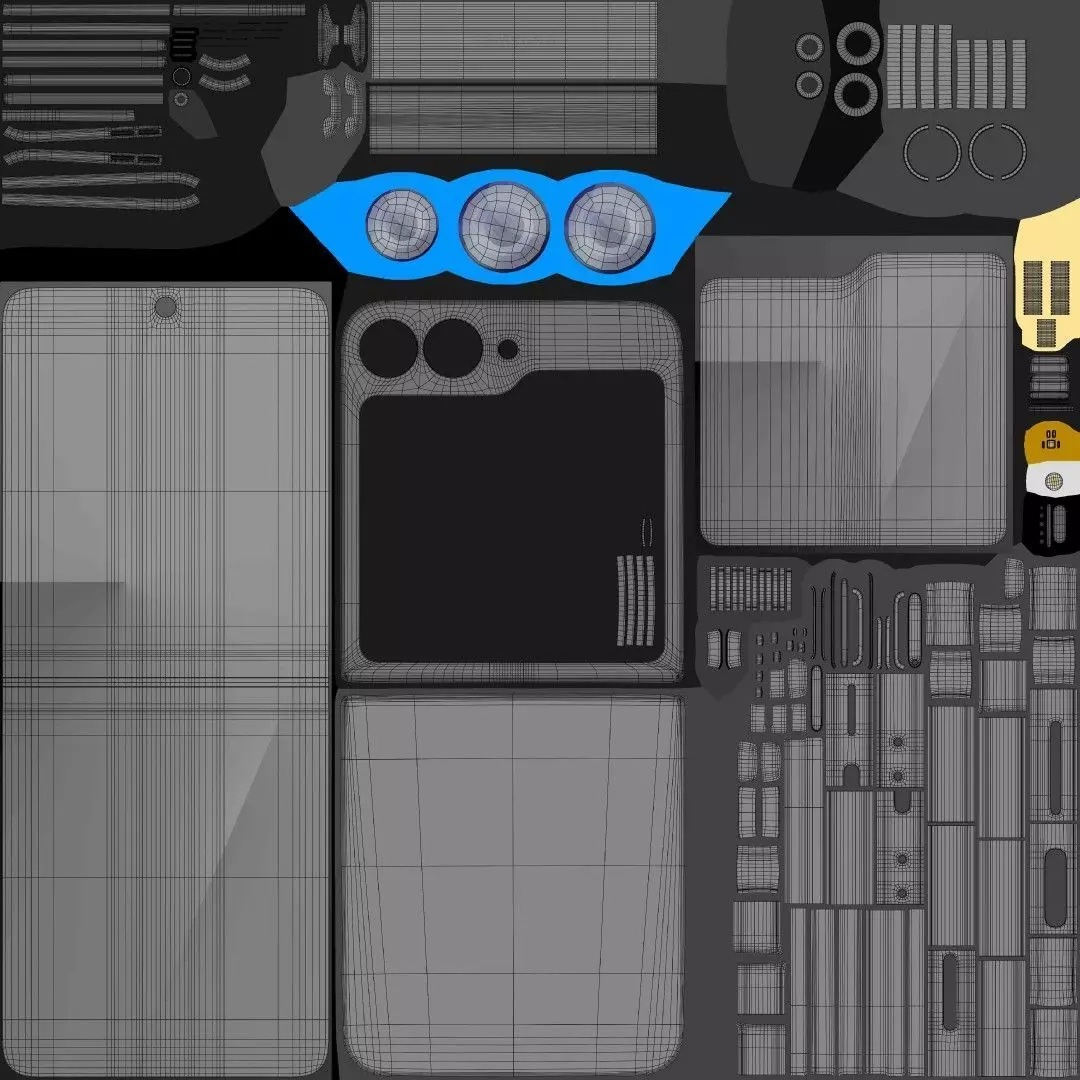 Samsung Galaxy Z Flip 7 FE Low-poly 3D model_22