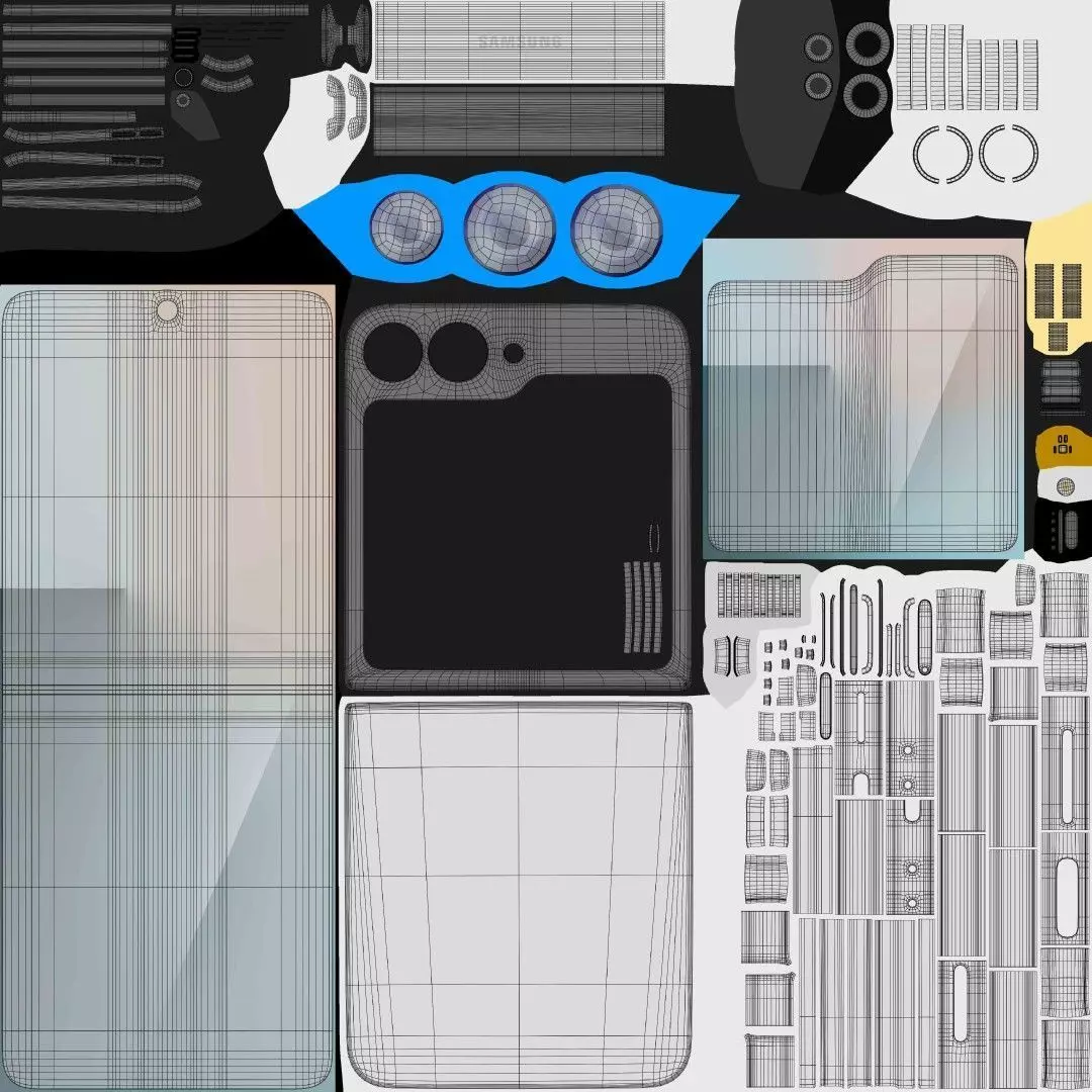 Samsung Galaxy Z Flip 7 FE Low-poly 3D model_12