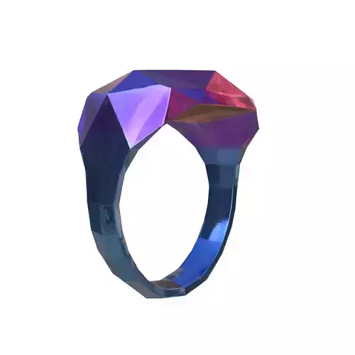 Violet Jagged Ring Low-poly 3D model