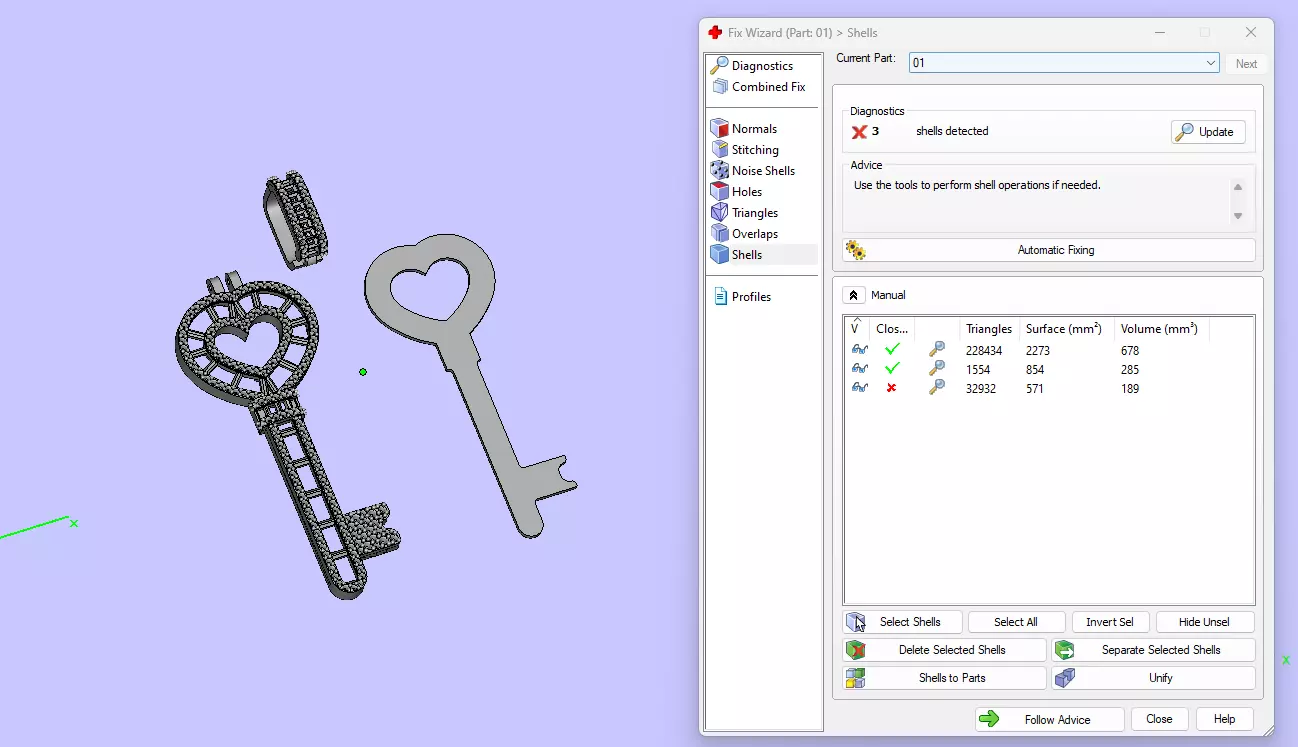 Custom Heart Lock Key Diamond Pendnat - Love Key Nacklace 3D print model_17