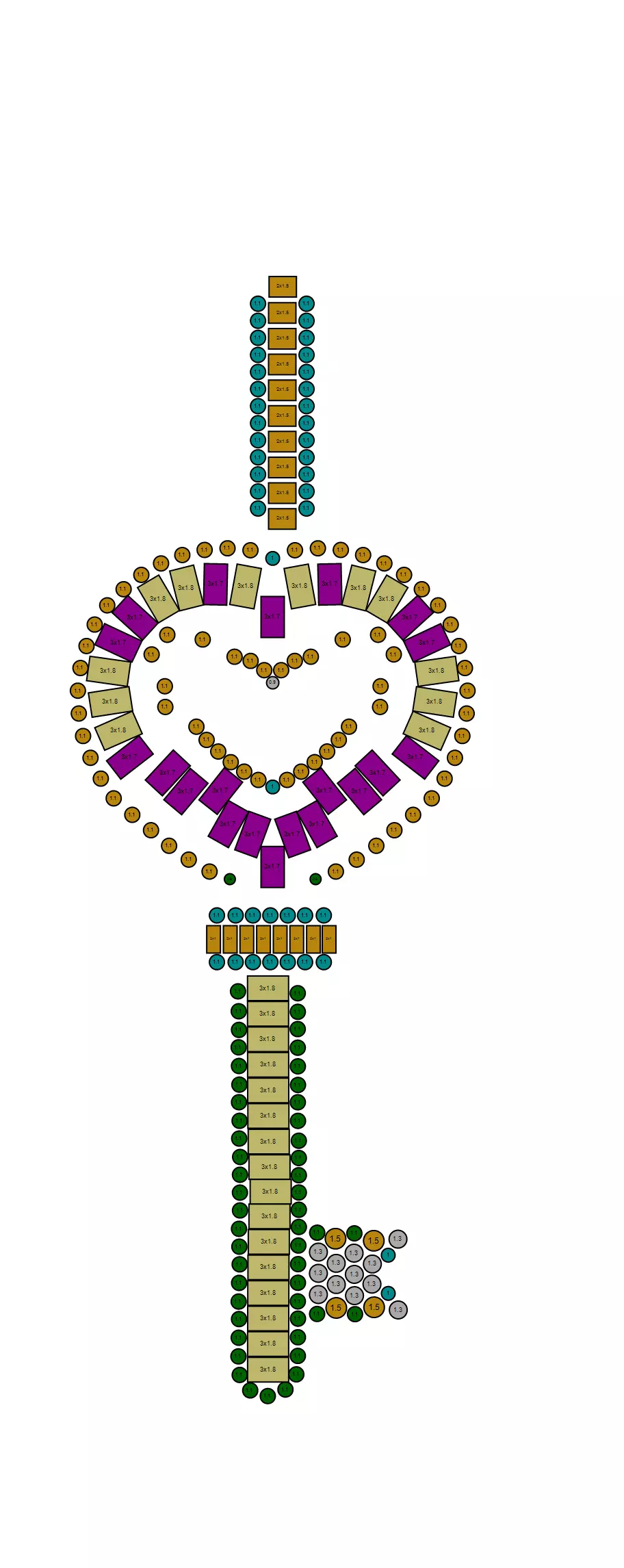 Custom Heart Lock Key Diamond Pendnat - Love Key Nacklace 3D print model_18