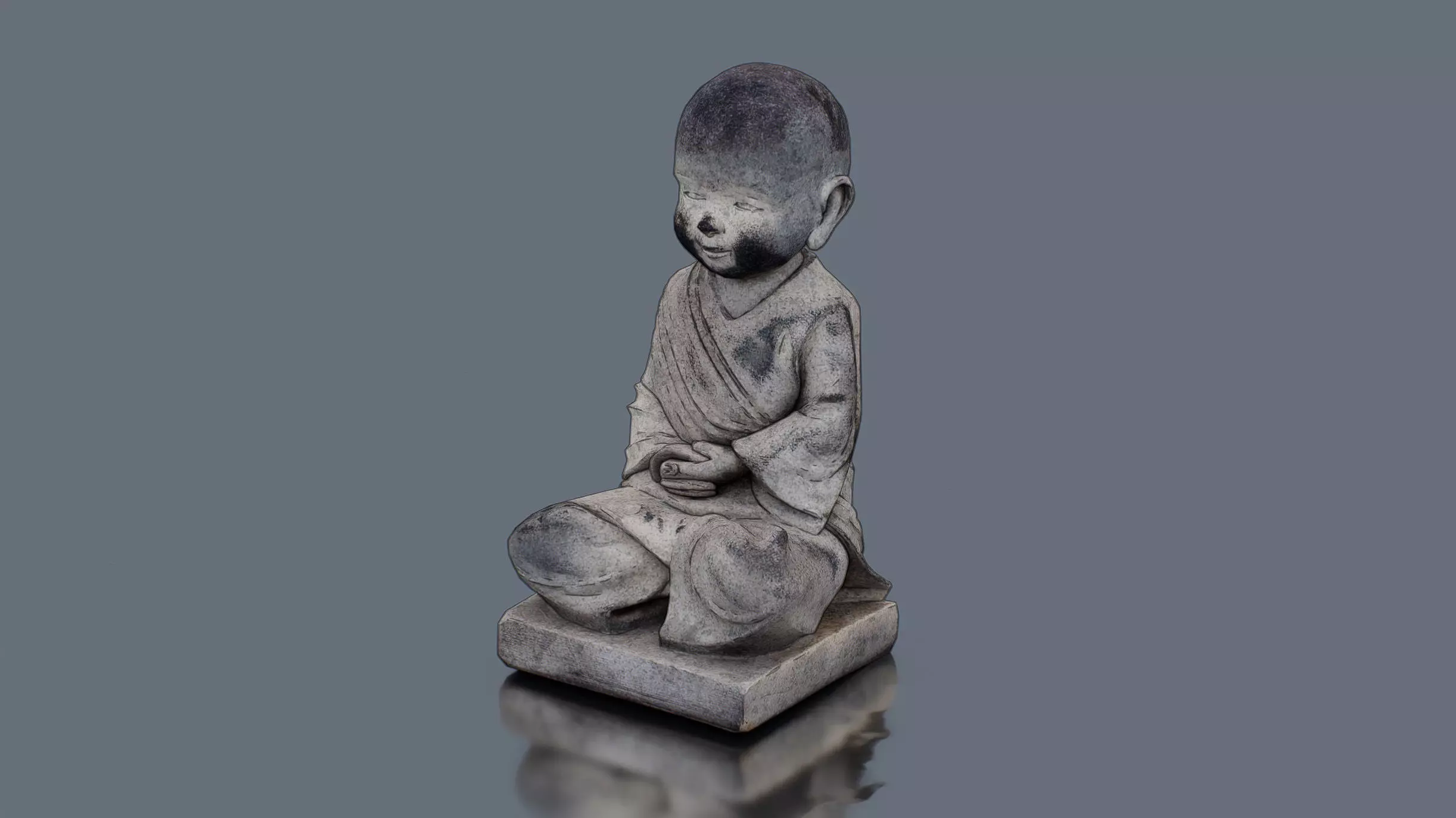Young monk statue 3D model