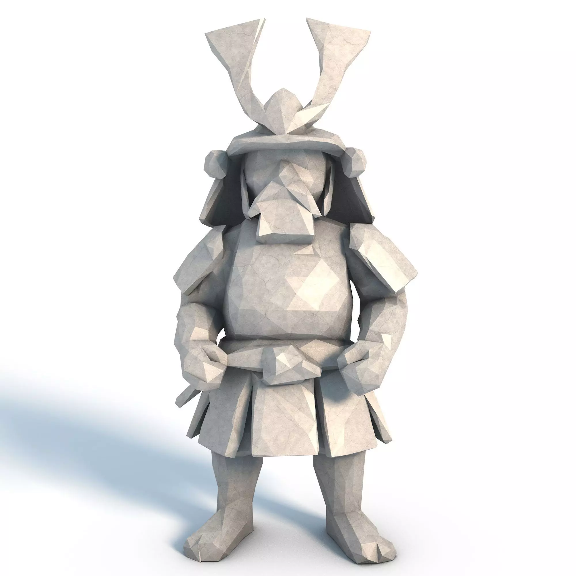 Kawaii Samurai Low Poly 3D print model_1