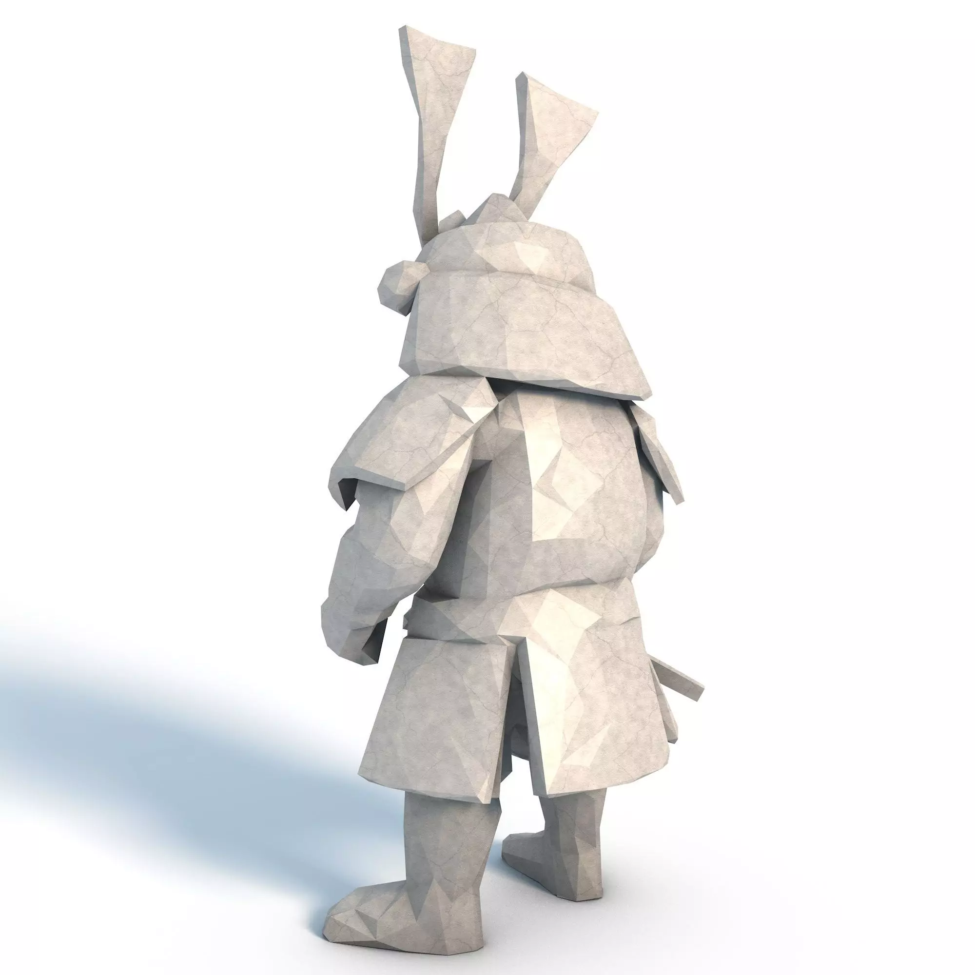 Kawaii Samurai Low Poly 3D print model_4