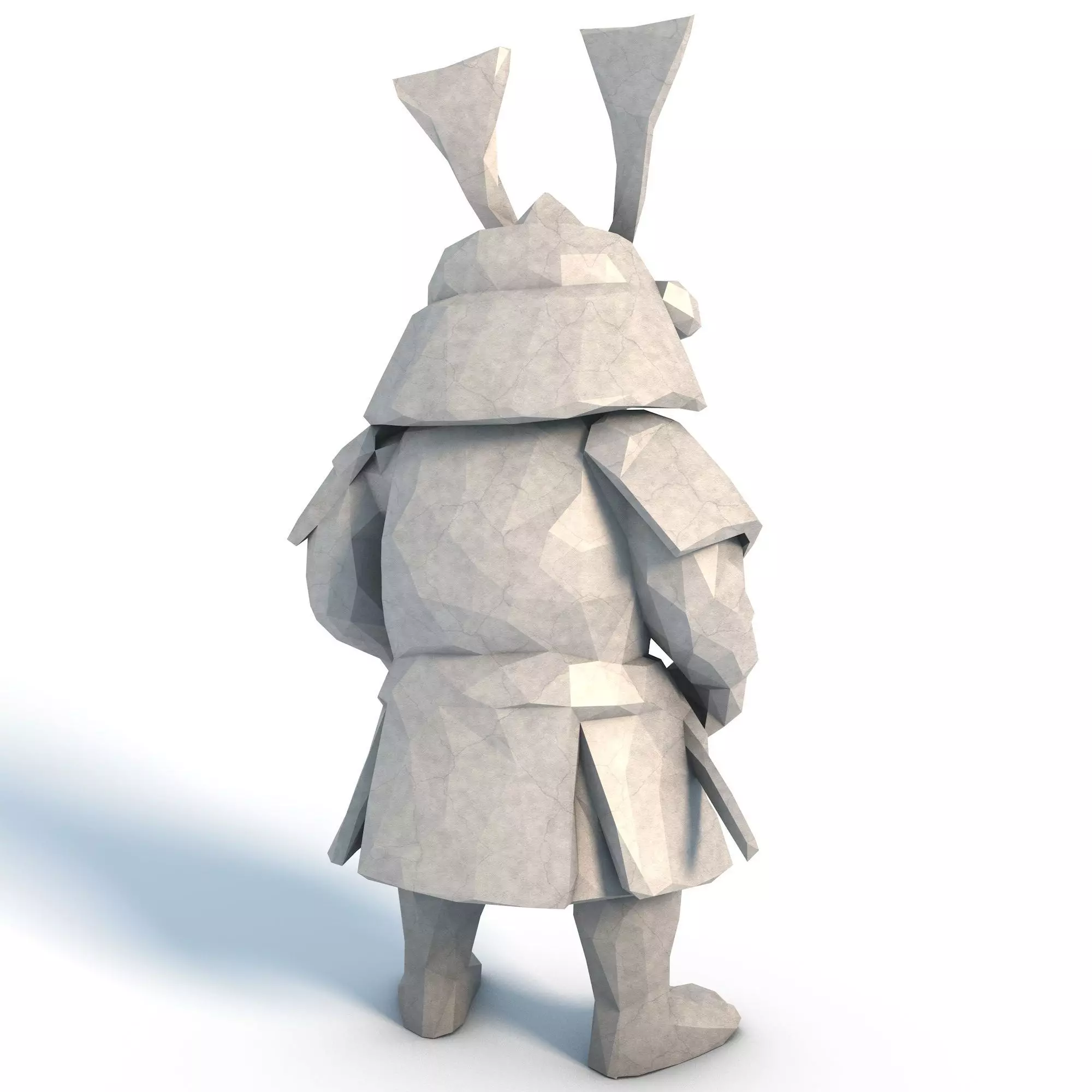 Kawaii Samurai Low Poly 3D print model_6