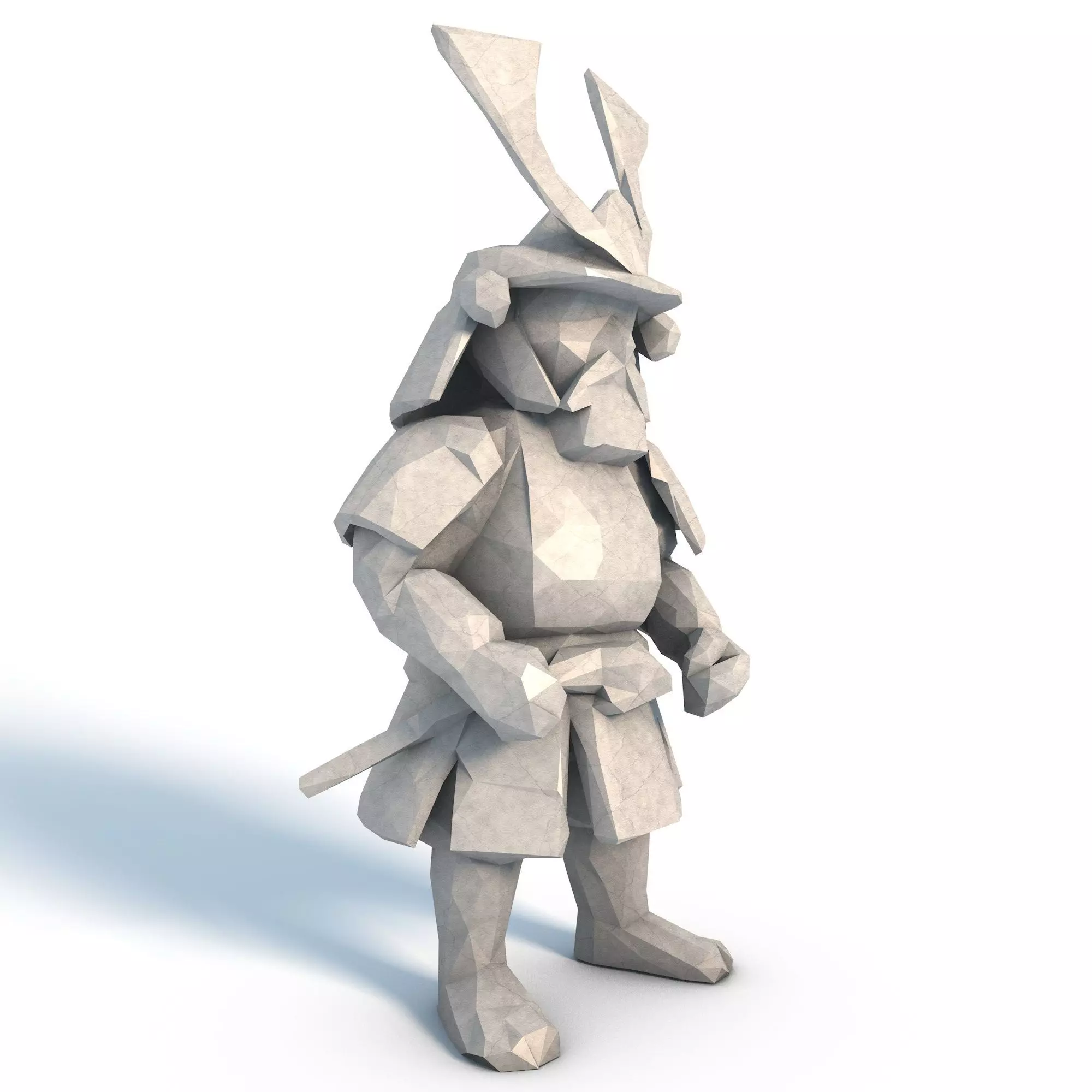 Kawaii Samurai Low Poly 3D print model_8