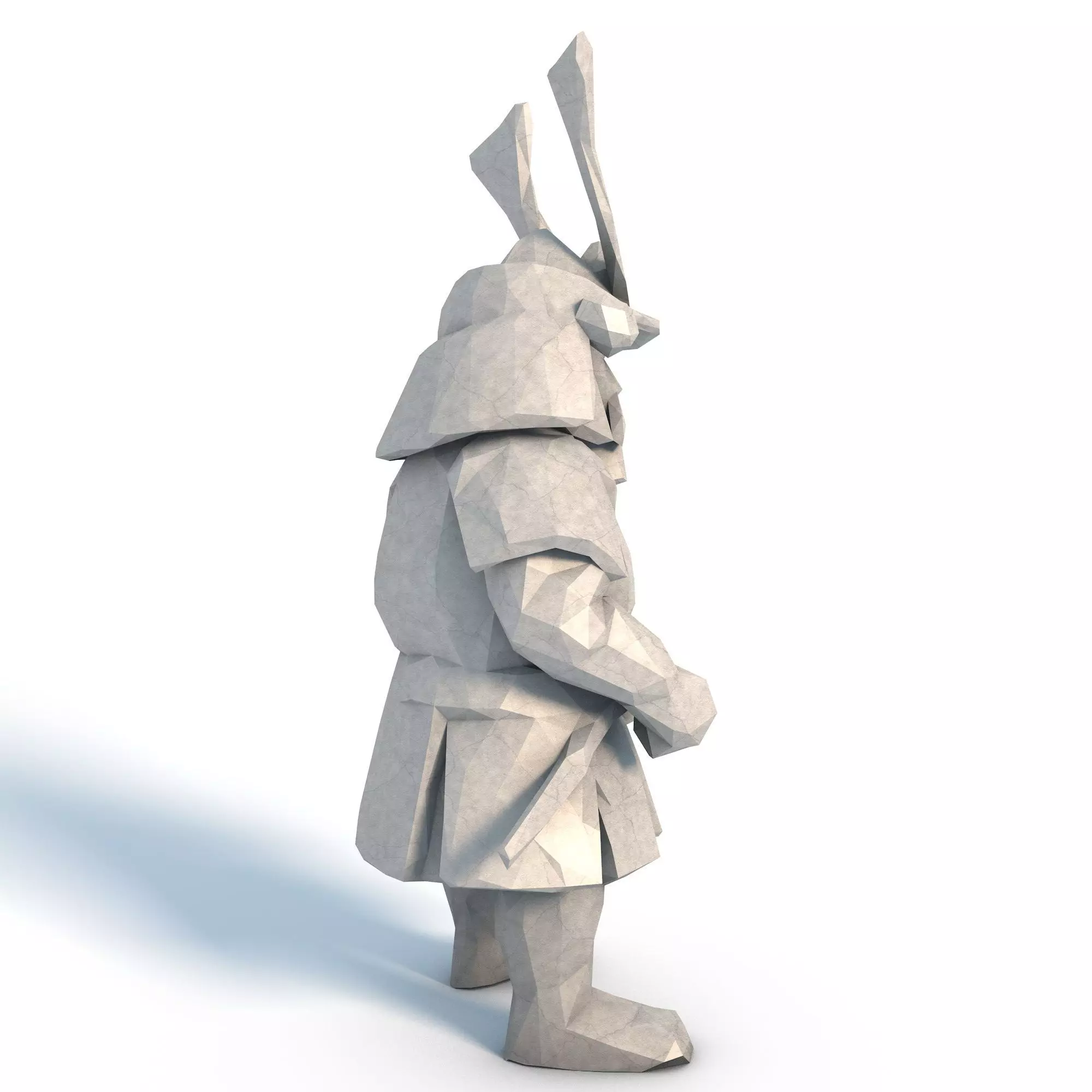 Kawaii Samurai Low Poly 3D print model_7