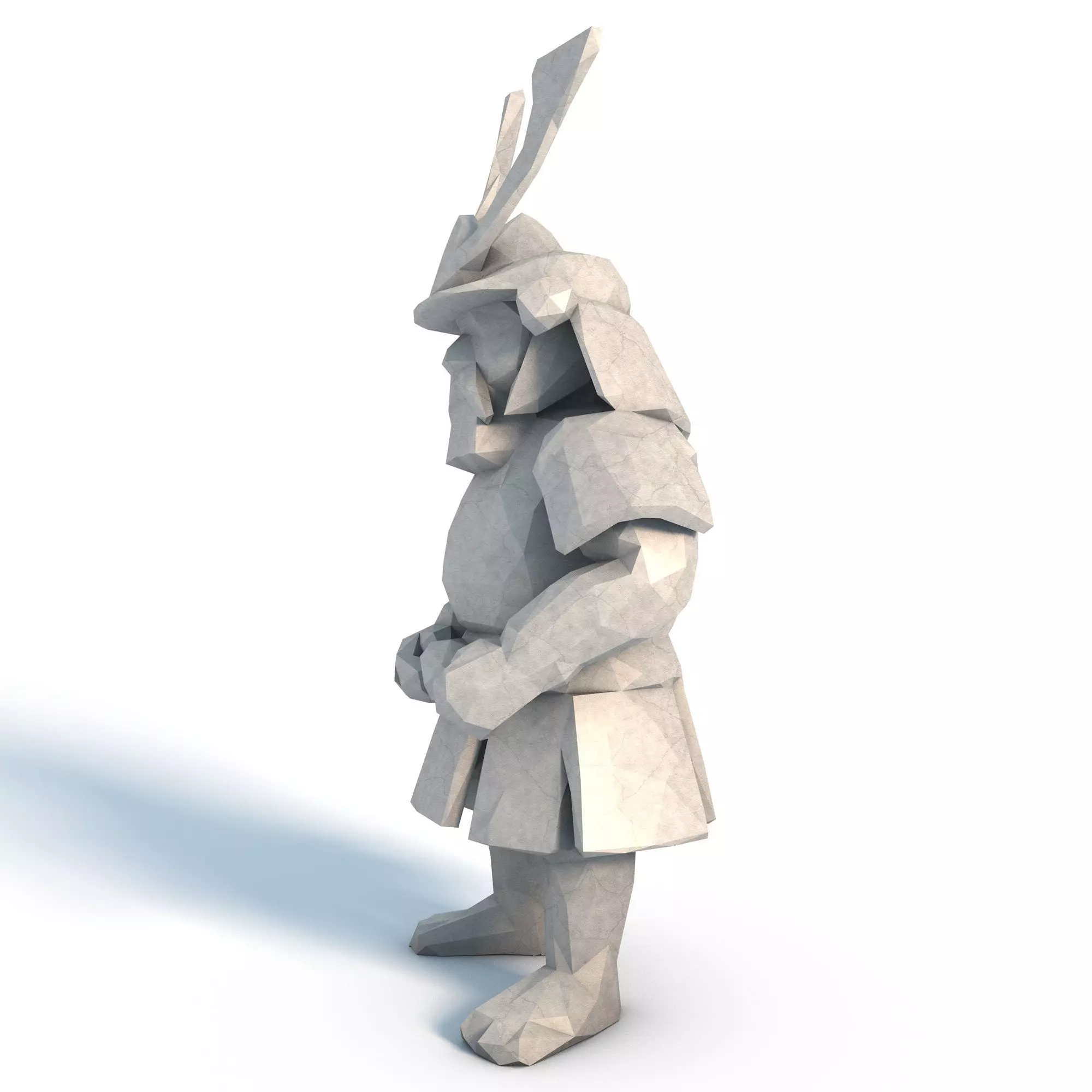 Kawaii Samurai Low Poly 3D print model_3