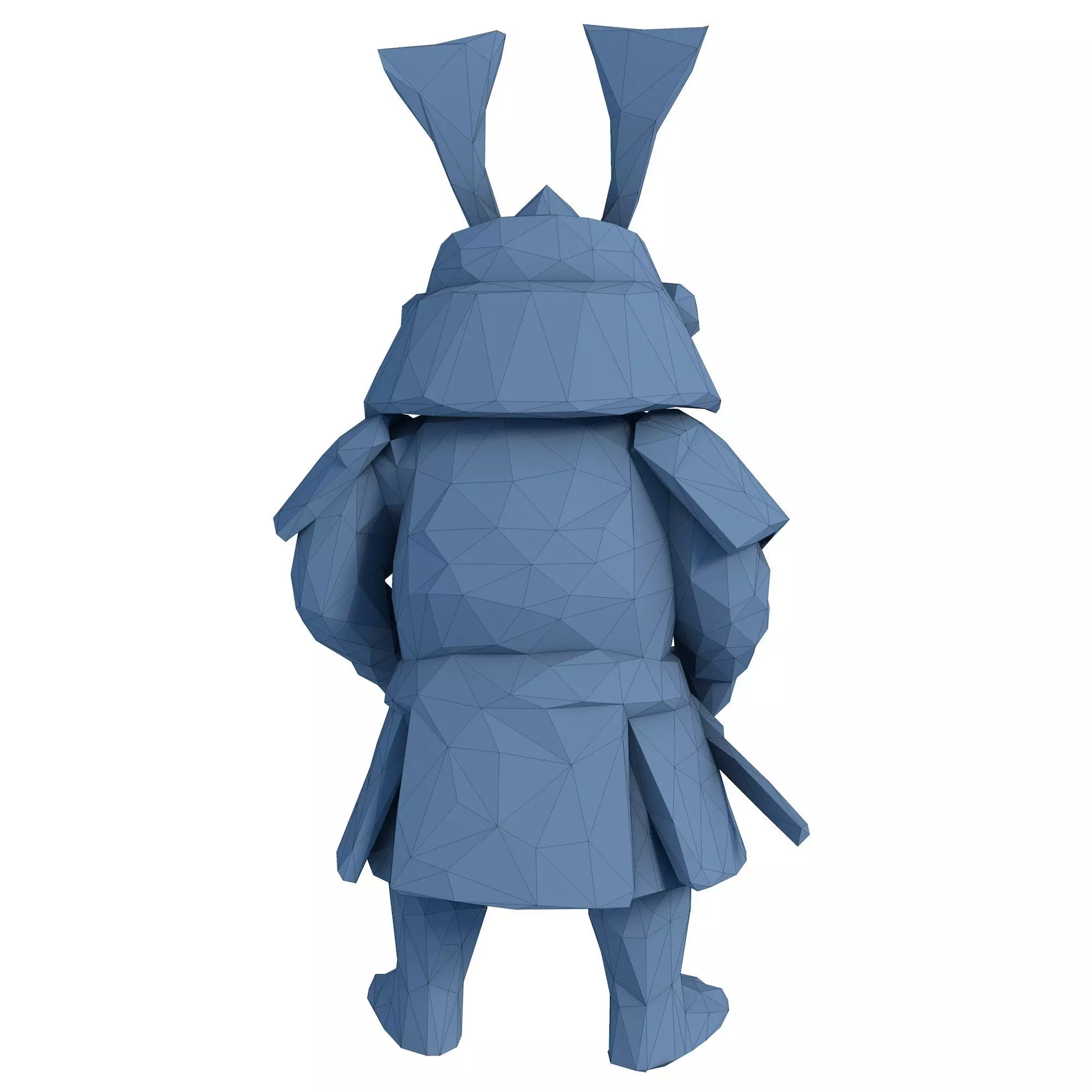 Kawaii Samurai Low Poly 3D print model_10