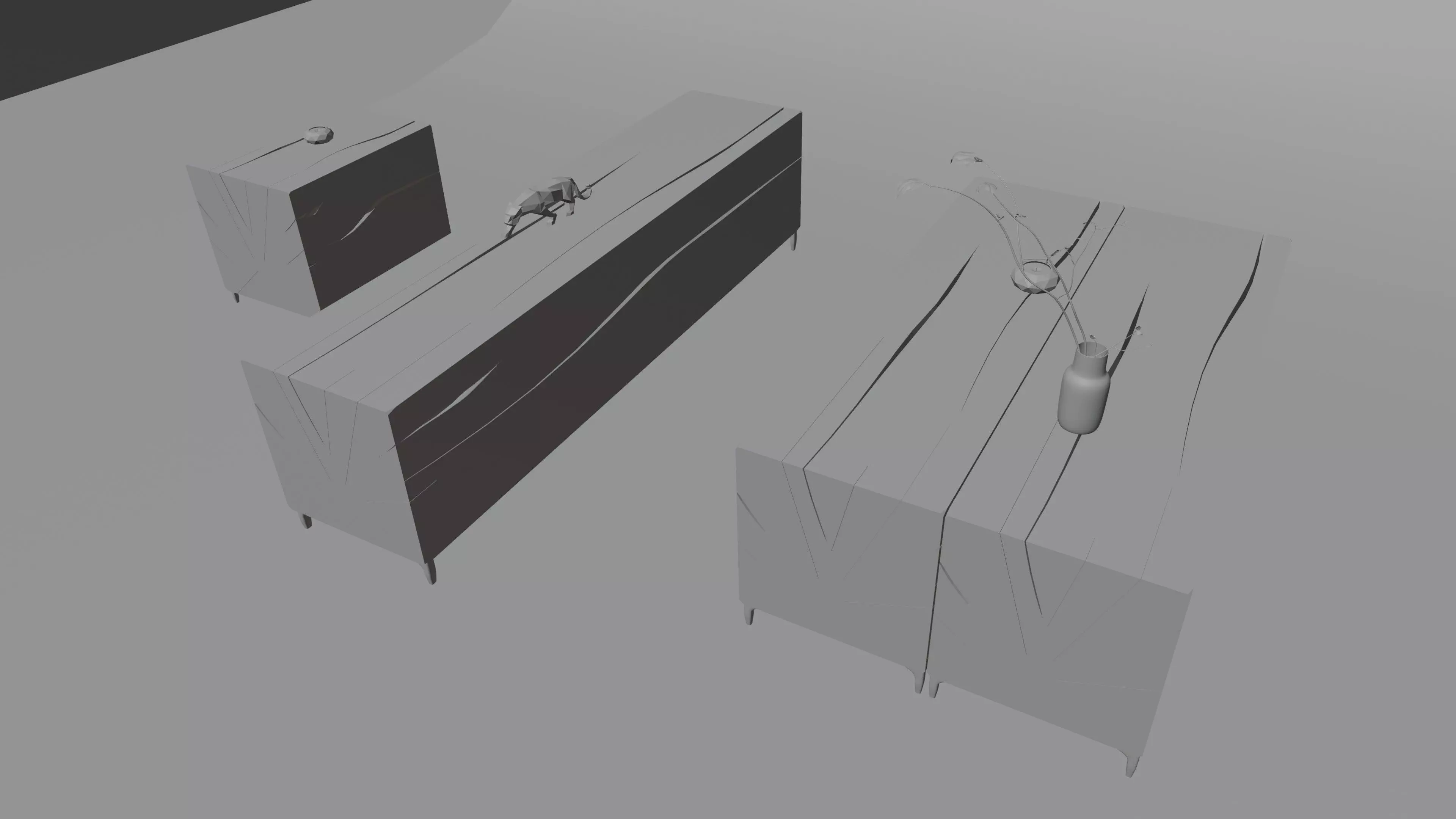 Wood Table for coffee and candel 3D model_3