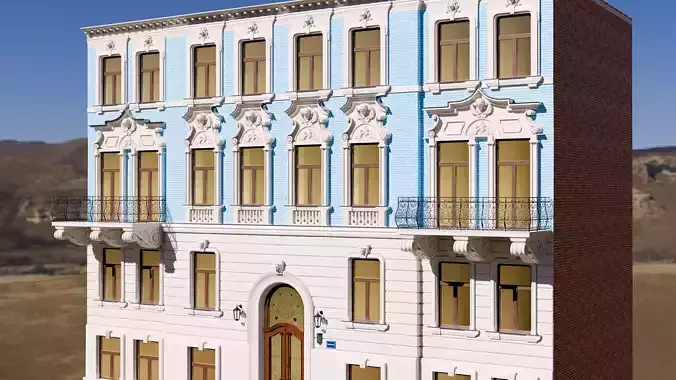 Neoclassicist European Old Town house 3D model
