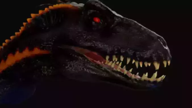 Indoraptor Head sculpt Animated 3D model