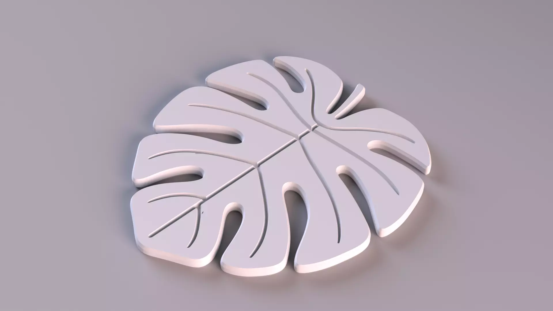 Monstera Leaf Coaster Drink Coasters 3D STL File 3D print model_6